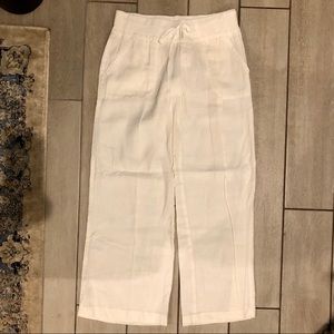 Wide Leg White Linen Pant